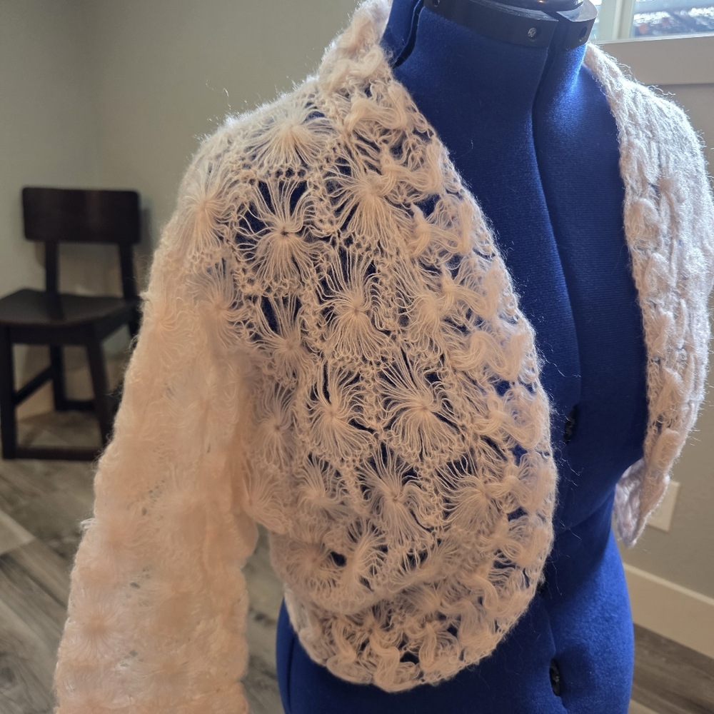 Vintage Glentex Hand Crochet Shrug